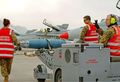 No 77 Squadron Association Deployments photo gallery - Exercise Red Flad, Nellis Air Base, Nevada.  77 Squadron Armament Technicians moving ordnance for loading onto a F/A-18.